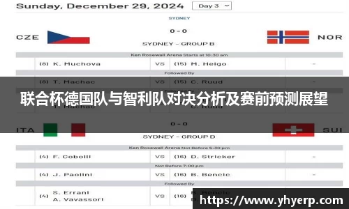 联合杯德国队与智利队对决分析及赛前预测展望
