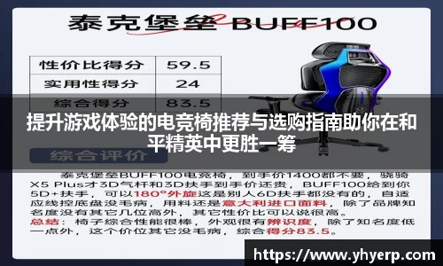 提升游戏体验的电竞椅推荐与选购指南助你在和平精英中更胜一筹